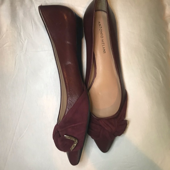 Antonio Melani Bow Wine Flat with sz 8.5 NWOT - Picture 3 of 8